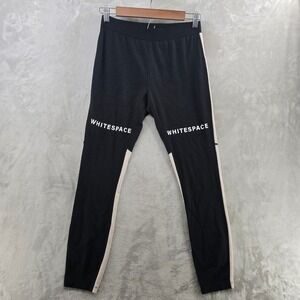 WHITESPACE Womens S Leggings Black Colorblock Logo Base Layer Pants